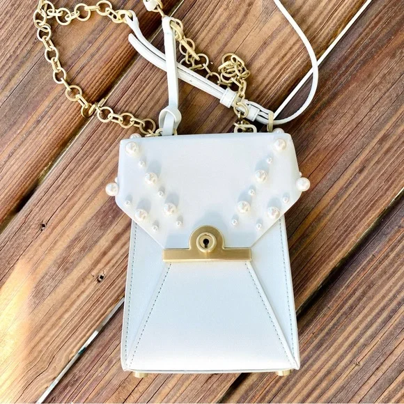 ZAC Zac Posen Amelia Embellished Leather Phone Crossbody Bag EUC - Picture 10 of 17